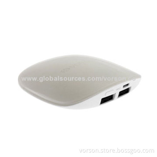 Fashionable Original Design 3,000mAh Dual-USB Output Power Bank with Bi-color Injection Mold
